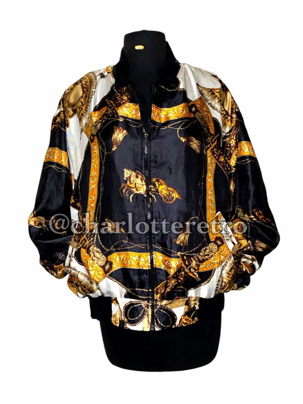 80s vtg MODA INT’L Equestrian Bomber Jacket